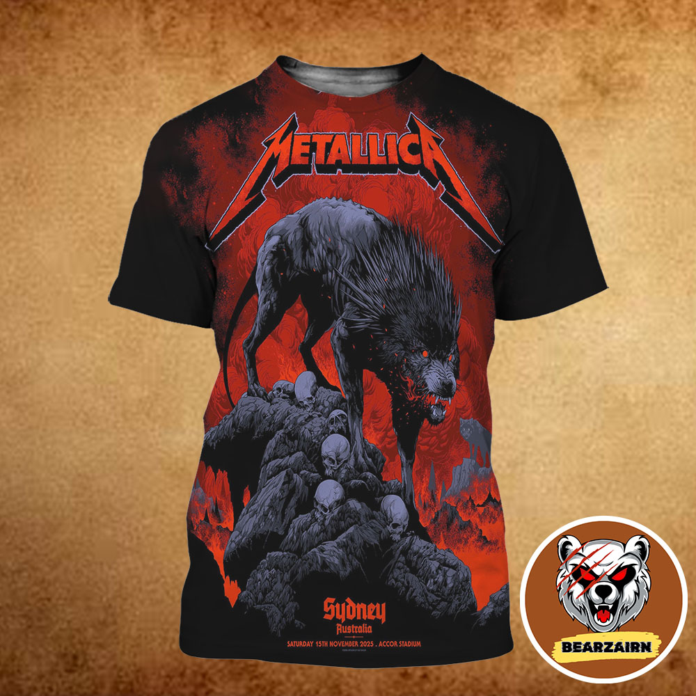Metallica M72 Sydney 2025 Pop Up Shop Exclusive Poster At Accor Stadium In Sydney Australia On November 15th 2025 All Over Print Shirt Metallica M72 Sydney 2025 Pop Up Shop Exclusive Poster At Accor Stadium In Sydney Australia On November 15th 2025 All Over Print Shirt