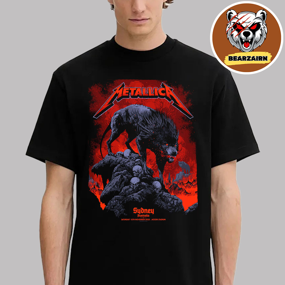 Metallica M72 Sydney 2025 Pop Up Shop Exclusive Poster At Accor Stadium In Sydney Australia On November 15th 2025 Unisex T-Shirt Metallica M72 Sydney 2025 Pop Up Shop Exclusive Poster At Accor Stadium In Sydney Australia On November 15th 2025 Unisex T-Shirt