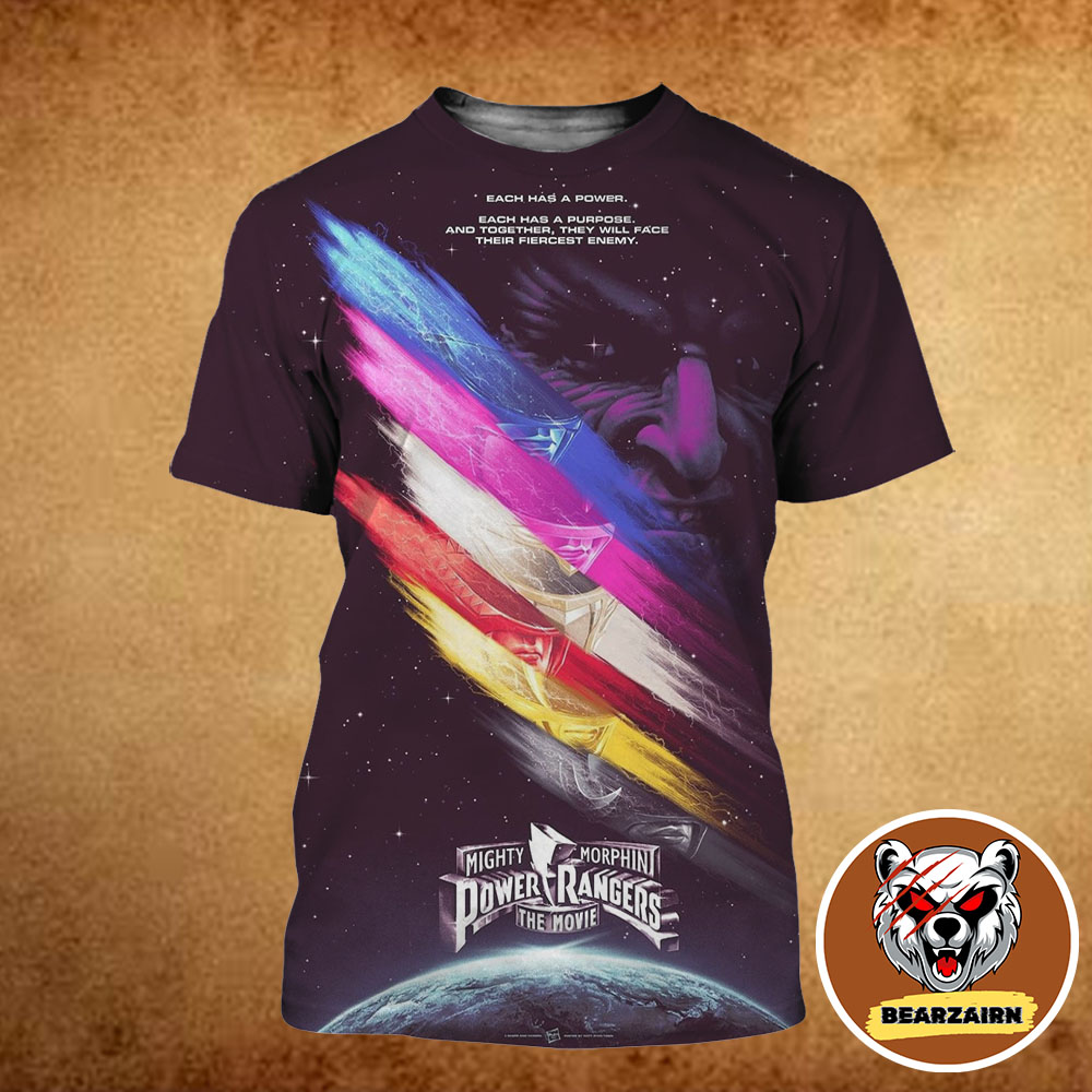 Mighty Morphin Power Rangers The Movie Poster Art By Matt Ryan Tobin All Over Print Shirt Mighty Morphin Power Rangers The Movie Poster Art By Matt Ryan Tobin All Over Print Shirt