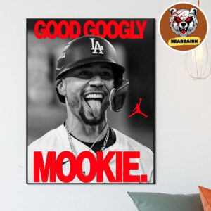 Mookie Betts Good Googly Jordan Celebrate Dodgers MLB 2025 World Series Champions Home Decor Poster Canvas