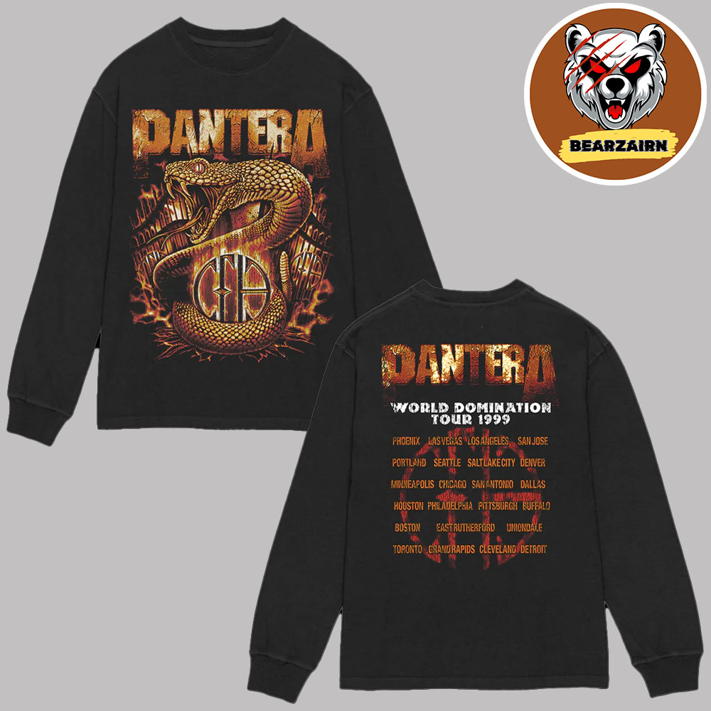 Pantera Merch World Domination Tour 1999 Schedule Unisex Long Sleeve Pantera Merch World Domination Tour 1999 Schedule Unisex Long Sleeve