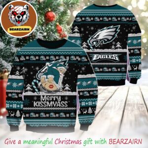 Philadelphia Eagles NFL Merrykissmyass Funny Santa Claus 2025 Ugly Christmas Sweater