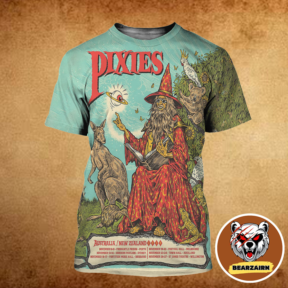 Pixies Australia And New Zealand 2025 Tour Event Poster On November Schedule All Over Print Shirt Pixies Australia And New Zealand 2025 Tour Event Poster On November Schedule All Over Print Shirt