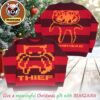 Radiohead Pixel Bear Thief Red Striped Jumper 2025 Christmas Ugly Sweater