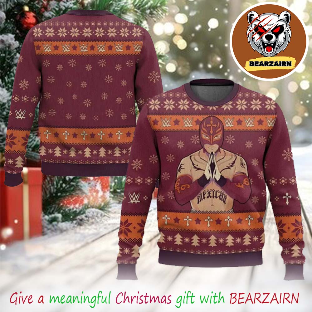 Rey Mysterio WWE 2025 Ugly Christmas Sweater Rey Mysterio WWE 2025 Ugly Christmas Sweater