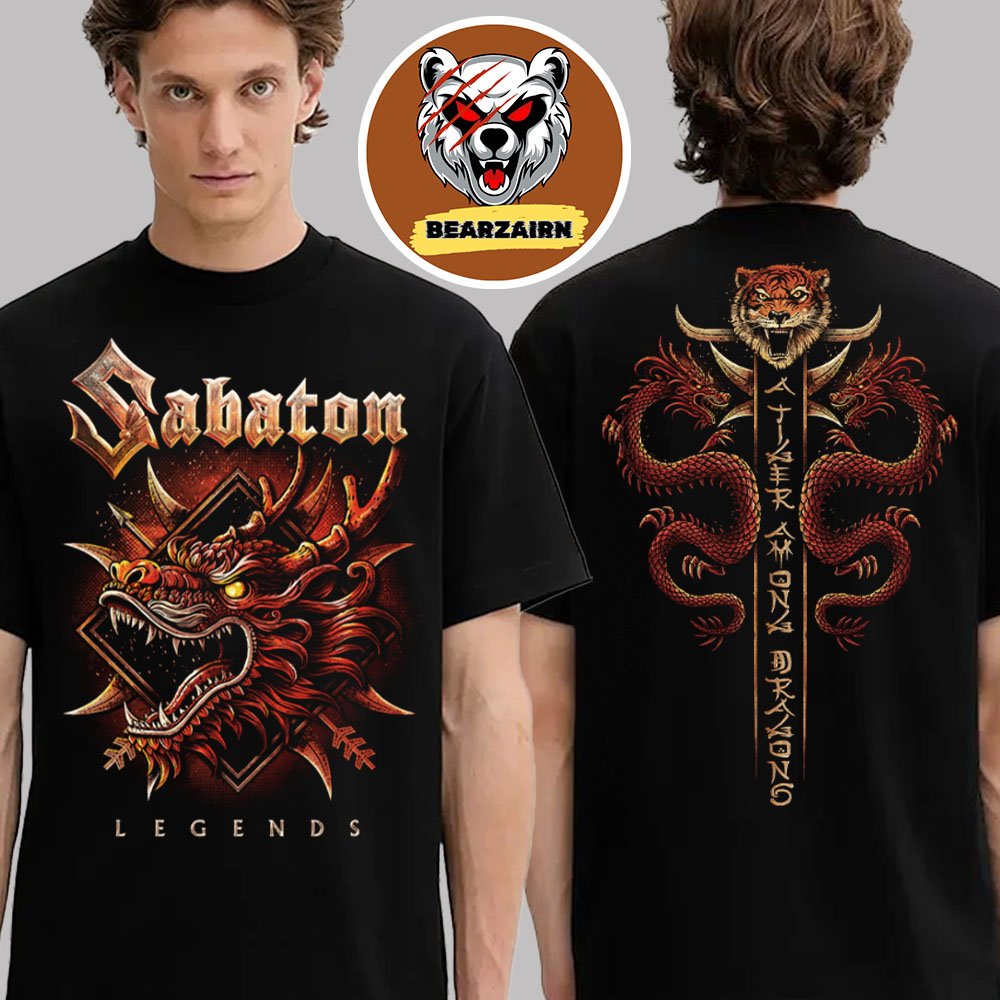 Sabaton Legends A Tiger Among Dragons Merch Two Sided Unisex T-shirt Sabaton Legends A Tiger Among Dragons Merch Two Sided Unisex T-shirt