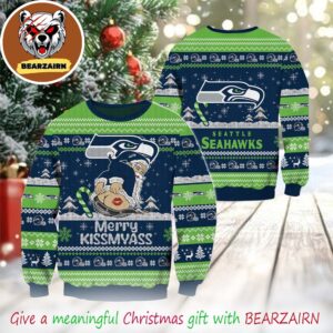 Seattle Seahawks NFL Merrykissmyass Funny Santa Claus 2025 Ugly Christmas Sweater