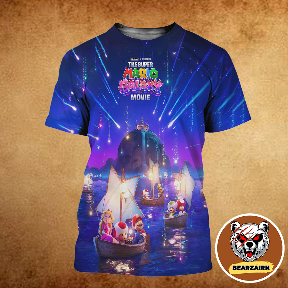 The First Poster For The Super Mario Galaxy Movie Only In Theaters April 3 2026 All Over Print Shirt The First Poster For The Super Mario Galaxy Movie Only In Theaters April 3 2026 All Over Print Shirt