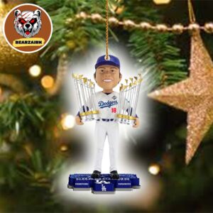Yoshinobu Yamamoto Los Angeles Dodgers Back-to-Back World Series Champions Christmas Tree Ornament